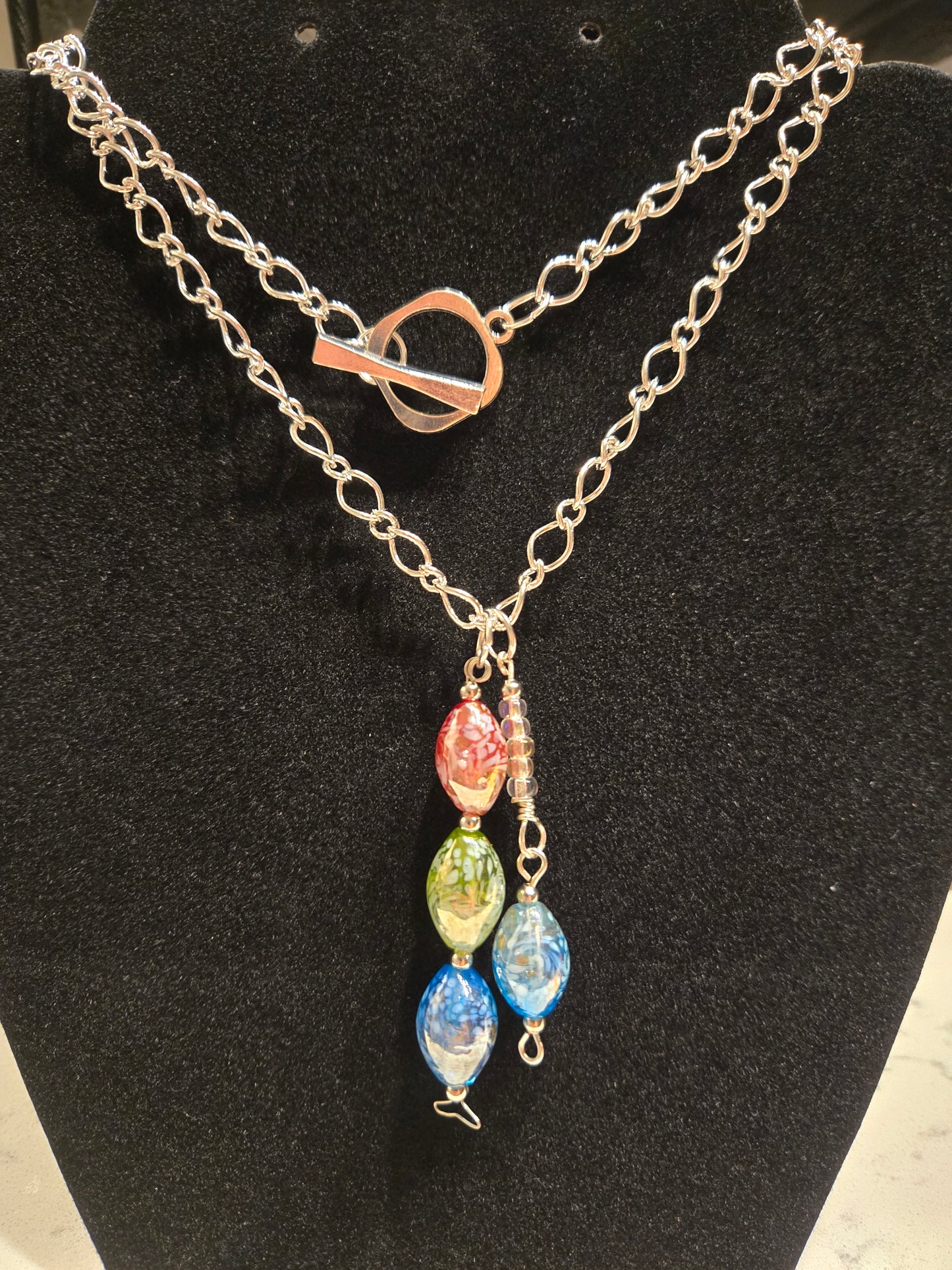 Lampwork glass necklace