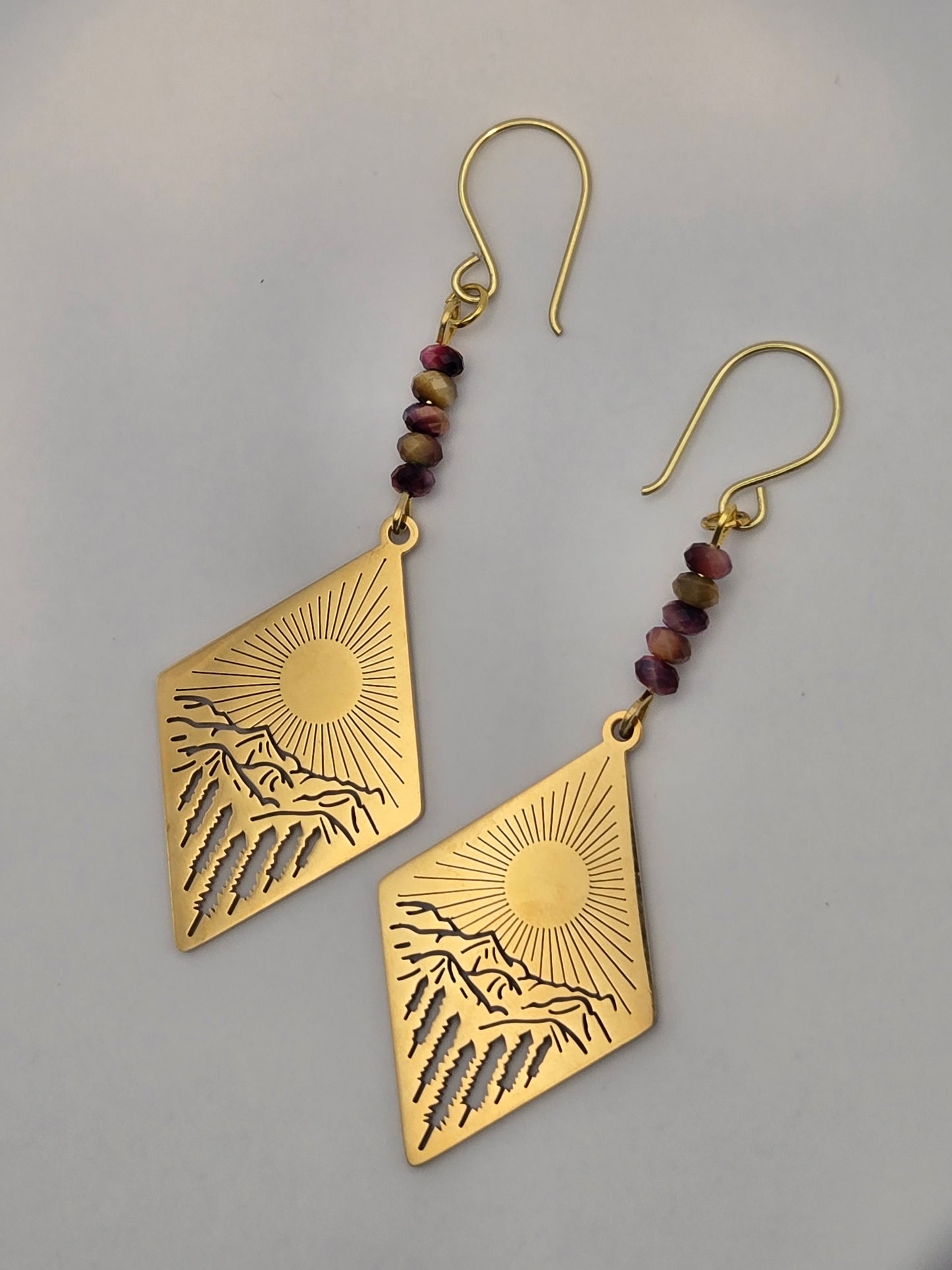 Stainless steel mountain range earrings