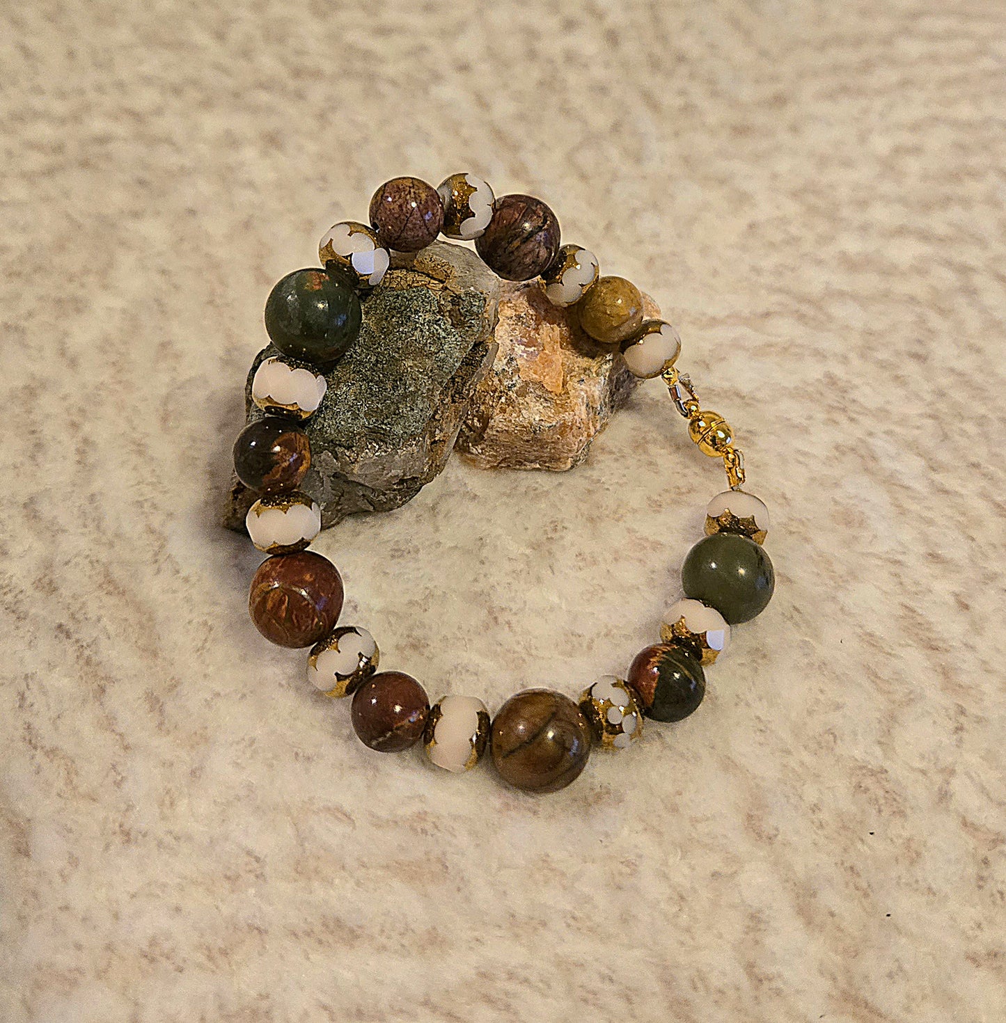 Rainbow Picasso Jasper beads bracelet