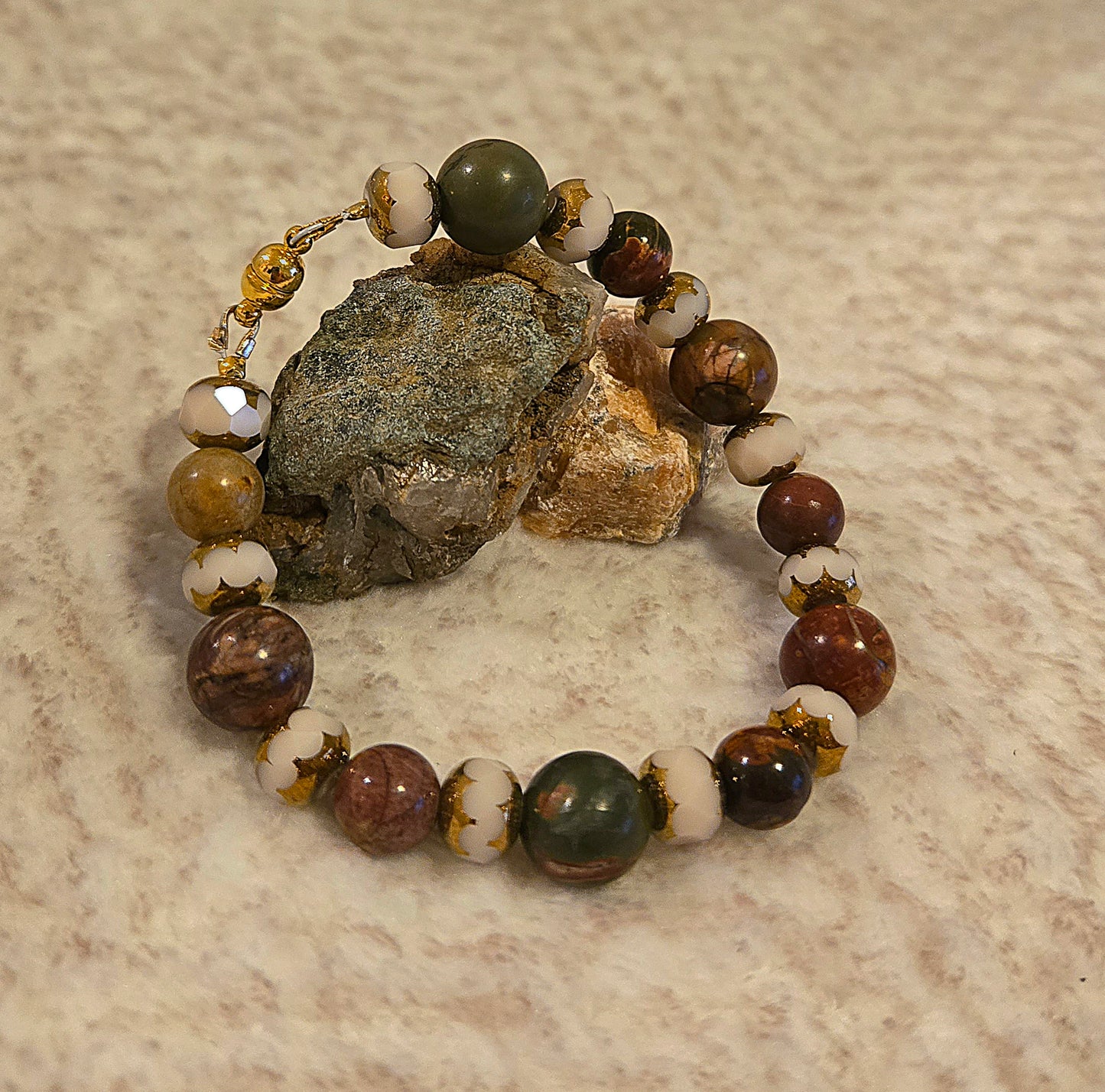 Rainbow Picasso Jasper beads bracelet