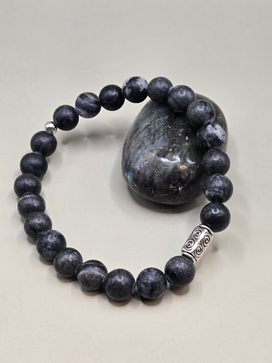 Black Network stone stretchy bracelet