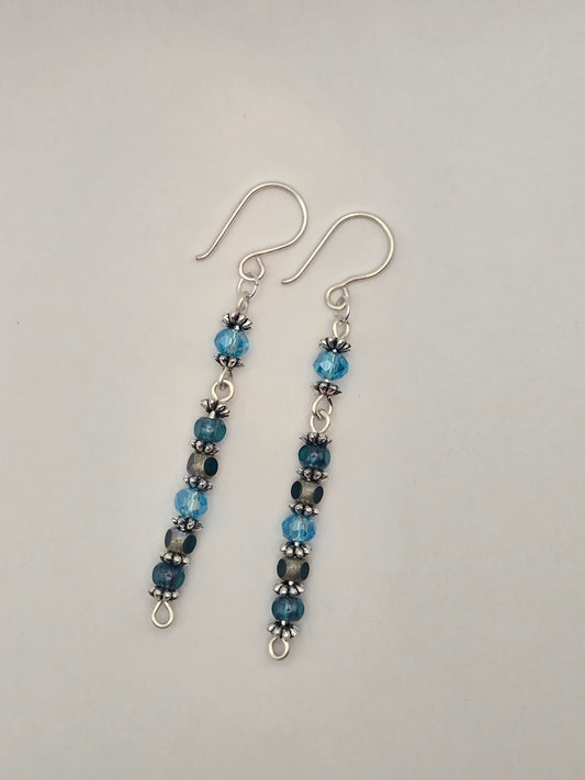 Czech glass beads dangle earrings