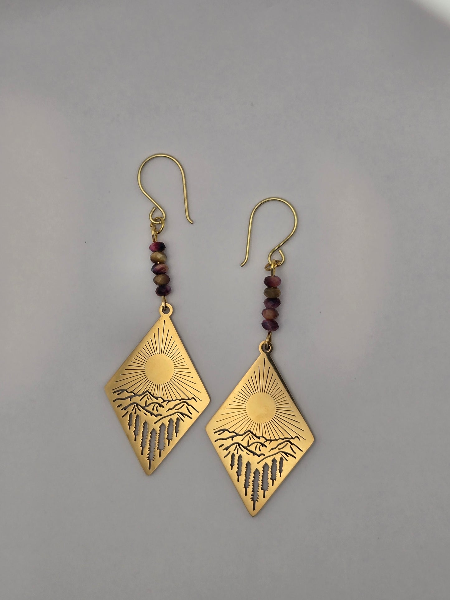 Stainless steel mountain range earrings